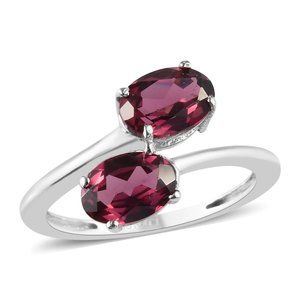 NEW Genuine Wine Garnet Tanzanian Bypass Platinum